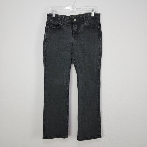 Wrangler Q-Baby No Gap Waist Washed Black Bootcut Jeans Size 9/10 - Picture 10 of 15